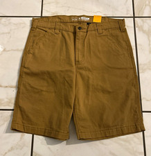 Carhartt Relaxed Fit Canvas Cargo Shorts Brown Flat Front 34 10" Inseam