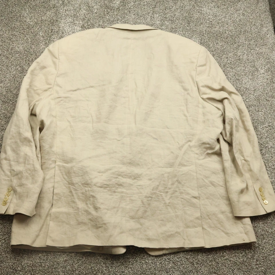 Blazer Ralph Lauren Para Hombres 56L Beige Lino Abotonado Traje Chaqueta Abrigo Deportivo Foto 2 de 4