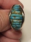 Pete Sierra Navajo Ring Turquoise Sterling Silver Sz 11.5 Cobblestone — photo 2