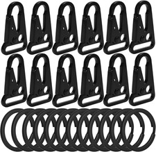 12 Sets Tactical Snap Hooks - 1" Heavy Duty Keychain Clips for Paracord, Necklac