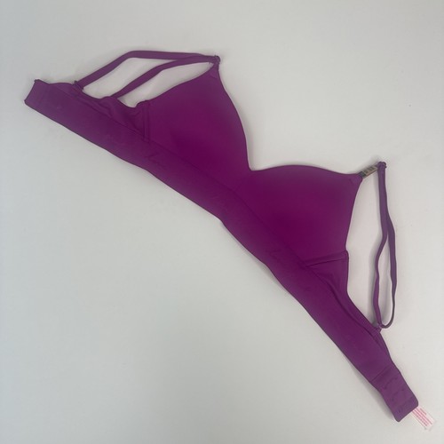Victoria's Secret Pink Wear Everywhere Lightly Lined Wireless T-Shirt Purple 32A - Picture 4 of 10