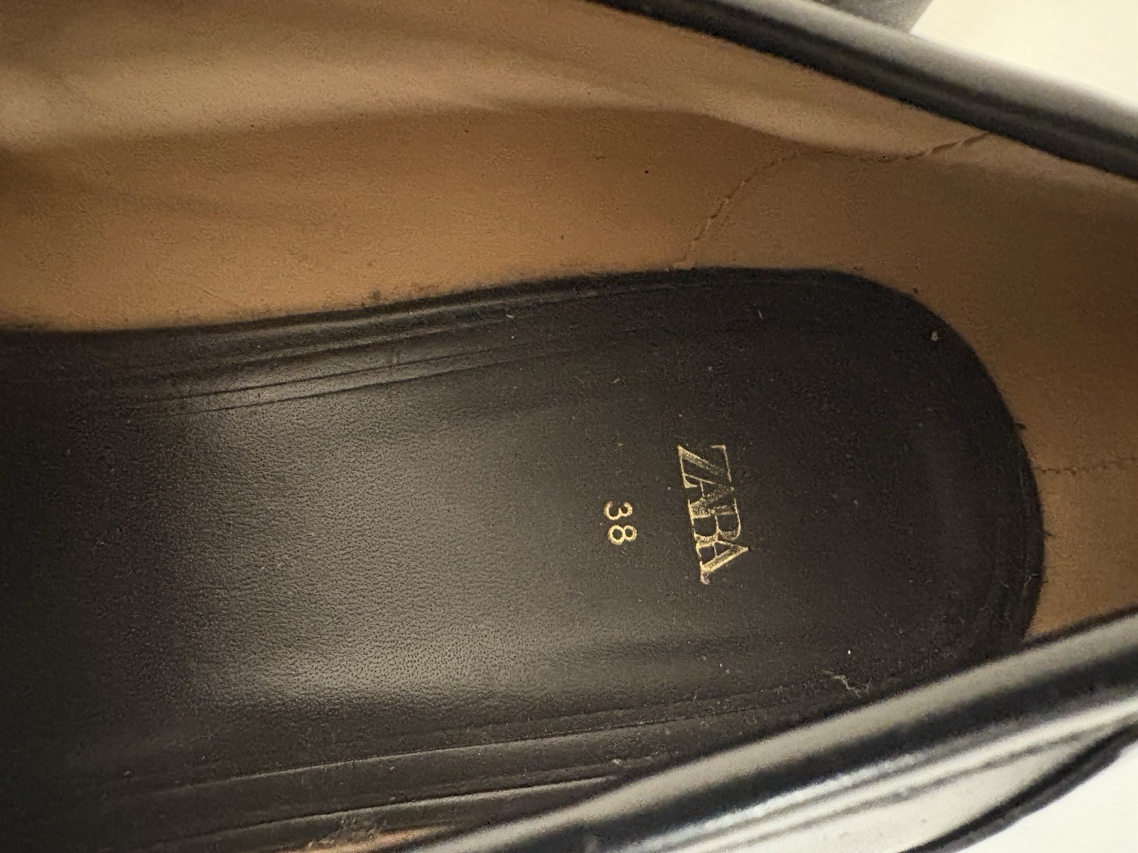 SAOLA Mocassini donna neri impreziositi ZARA con suola track taglia 8US "OTTIMO ACQUISTO"