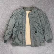 Vintage US Air Force Sherpa Lined Medium Green Long Sleeve Liner Jacket