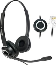 Spracht Zum RJ9 Dual Ear Wired Headset for Desktop Phones, Universal, Works with