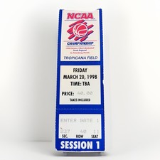 1998 NCAA MARCH MADNESS MEN’S BASKETBALL SOUTH REGIONAL TICKETS TROPICANA