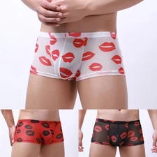 See Through Shorts Men Boxer Briefs Quick Drying Translucent Underpant