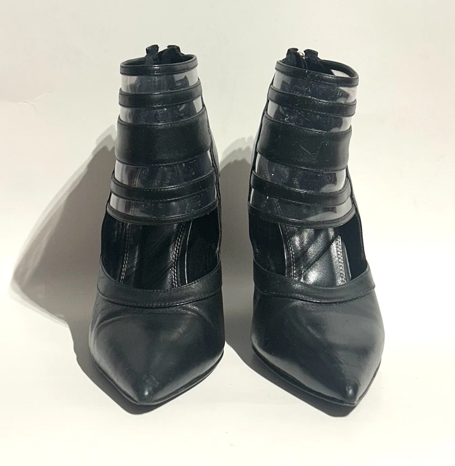 Botines de cuña Derek Lam Meryl de cuero negro EE. UU. 8B venta al por menor a $850 preciosos Foto 2 de 4