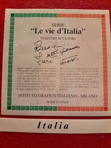 "Le Vie D' Italia" Maestri Scultori Handmade In Italy. Schöner Stand Alone oder Hang - Bild 3 von 3