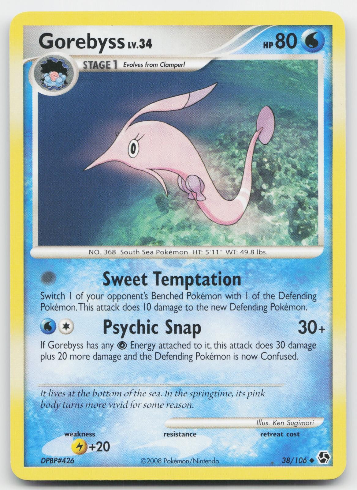 Gorebyss 38/106 Uncommon Great Encounters Pokemon Near Mint