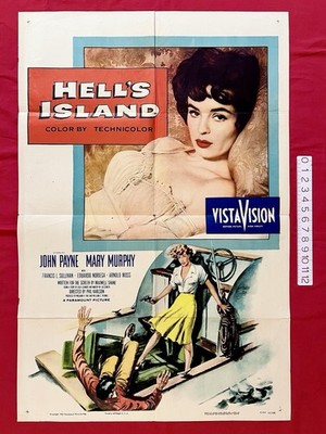 ORIGINAL Hell s Island MOVIE POSTER 1955 FILM NOIR John PAYNE Mary MURPHY