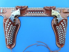 STUNNING RESTORATION OF A KEYSTON BROS. CAP GUN HOLSTER RIG CAP GUNS NOT INCL. 