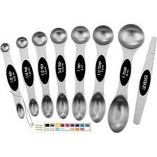 Magnetic Measuring Spoons Set with Strong N45 Magnets Heavy Duty Stainless Steel