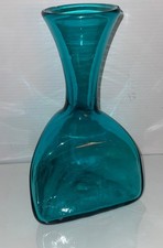 Rare Blenko Art Glass 1959 Husted AQUA asymme...