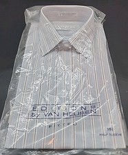 NEW Vtg Editions by Van Heusen Pinstriped Mens Dress Shirt 15 1/2 Short Sleeve