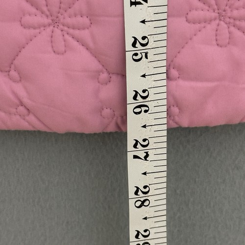 Hanna Anderson Girls Coat 150 12 Pink Quilted Removable Faux Fur Collar Jacket - Picture 8 of 11