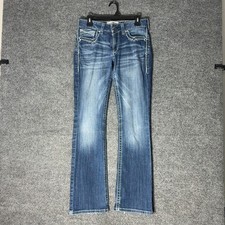 Ariat Real Denim Bootcut Jeans Womens 30R Blue Thick Stitch Western Rodeo