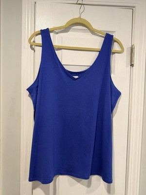 NWOT J. Jill Size 2X Perfect Reversible Tank Top Soft Stretch Cotton Blue