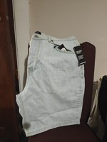 Boohoo man Pale Blue Wide Leg Denim SHORTS Size 34