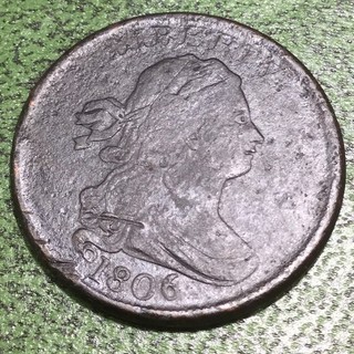 1806 Draped Bust Half Cent Small 6 No Stems Beautiful Coin Rare Date
