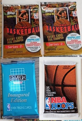 4x VINTAGE PACKS - NBA BASKETBALL 1991 Topps Hoops SKYBOX ROOKIE PSA jordan kobe