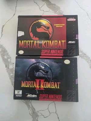 MORTAL KOMBAT I & II 2 1 FOR SUPER NINTENDO SNES IN BOX NO Manuals