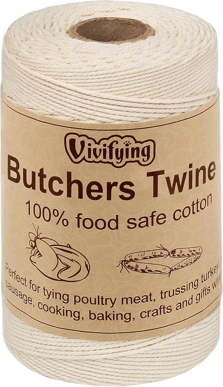 Butchers String, 656 Feet /200M 3Ply Cotton Butchers Twine, Food Safe Cooking St