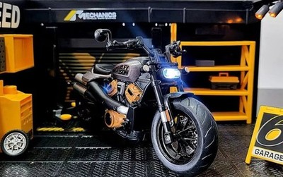 1:12 Harley Davidson Sportster S Diecast Motorcycle - Black, Grey