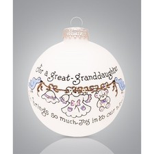 Great Granddaughter That Brings Joy Glass Ball Christmas Ornament Made in USA