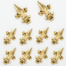 Lot De 10 Embouts De Lance Fleur De Lis Or/Argent Pour Poteaux Carrés