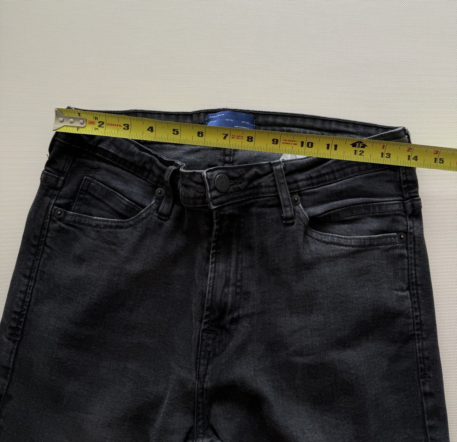 Zara Man Men's Jeans Gray Dark Wash Slim Skinny Denim Size US 34 image 9