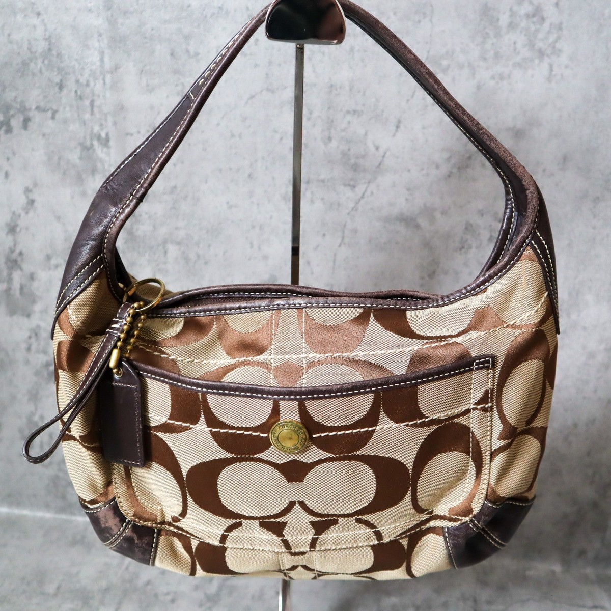 Vintage Coach Ergo Hobo Brown Signature Canvas Shoulder Bag 10764
