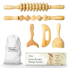 Ch teau Avant Luxury Wooden Massage Tool Set, 5-Piece Lymphatic Drainage 