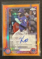 2025 Topps Chrome Update Kevin Alcantara Orange Auto /25 RC #CRDA-KA Cubs 