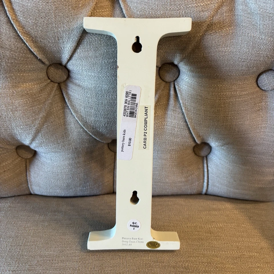 Pottery Barn Kids верхний регистр инициал I деревянная настенная буква белый цвет слоновой кости белый - Изображение 4 из 4