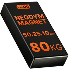 ULTRA STARK Neodym Power Magnet Dauermagnet Eckig Werkstatt 50x25x10 mm 80Kg