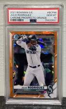 Julio Rodriguez 2021 Bowman Sapphire Chrome Prospects Orange /75 PSA 10 RC