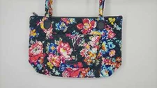 VERA BRADLEY COTTON CARSON EAST WEST TOTE BAG 24409L11 PRETTY POISES 100% COTTON