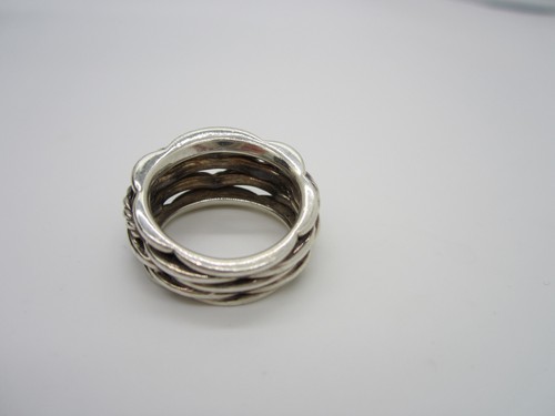 Estate Gorgeous David Yurman Sterling Silver Tides Dome Diamond Size 7 Wide Ring - 第 4/7 張圖片