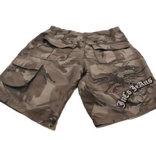 Jnco Camo Shorts Boys 14 Y2k Skater Vintage Green Dragon Lightweight 3D Baggy