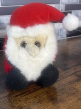 Vintage Puffkins Santa 5" Round Beanie Plush 1994 with Tag