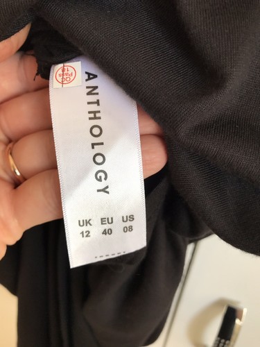 BNTW Anthology ladies black viscose loose dress size 12 eur 40 🖤 - Picture 6 of 12