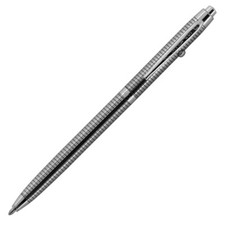 B4 Fisher Shuttle Space Pen, Retractable, Silver w/ Black Grid Design, 1 Each