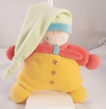Nounours lutin jaune semi plat avec grelot 