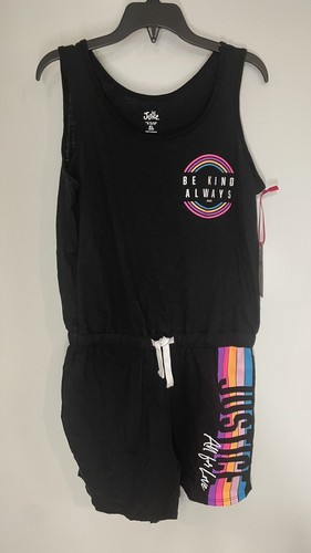 New Justice Girls Black Be Kind Drawstring Romper Sleeveless Size XL 16/18 - Picture 2 of 13