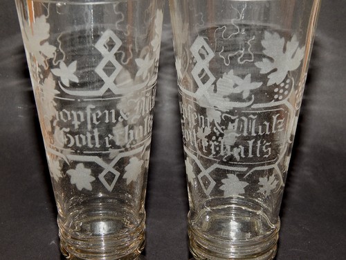 2 Bierbecher mit Gravuren HOPFEN & MALZ GOTT ERHALT'S 19.Jahrhundert - Picture 3 of 10