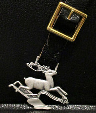 John Deere 3 Leg Leaping Deer & Steel Plow Pocket Watch Fob Rech Farm Equipment