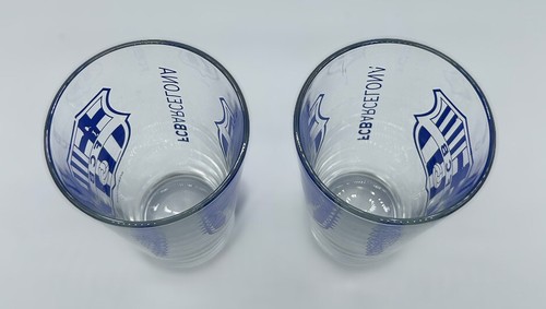 Juego De 2 Gráficos De Colección FC Barcelona Fútbol Vaso De Cerveza Fútbol Azul - Imagen 5 de 10