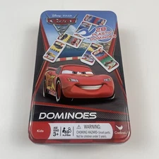Disney Pixar Cars 2 Plastic 28 Dominoes Lightning McQueen in Tin Ages 3+ NEW