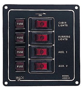 Vertical Aluminum Rocker Switch Panel w/ 4 Switches Boat ...