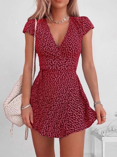 Summer Women SEXY Floral Short Dress 